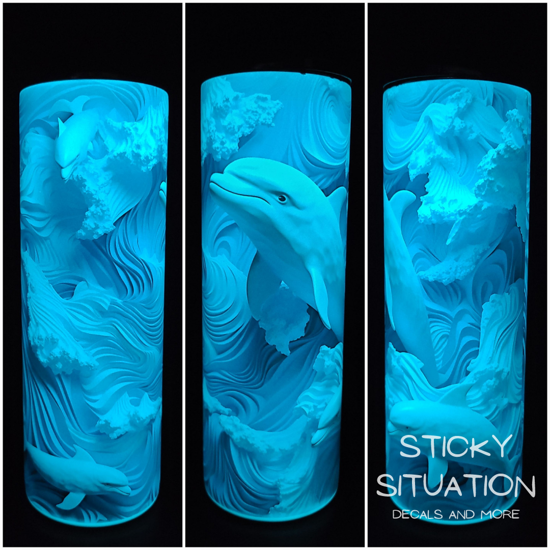 3D Blue Dolphins